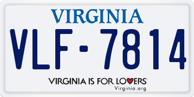VA license plate VLF7814