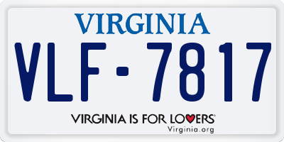 VA license plate VLF7817