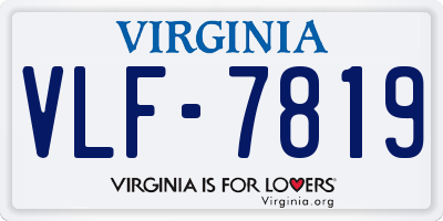 VA license plate VLF7819