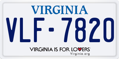 VA license plate VLF7820