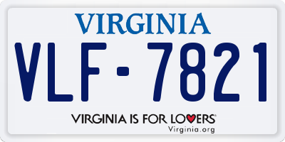 VA license plate VLF7821