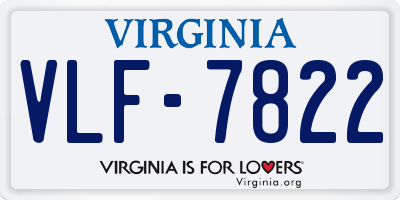 VA license plate VLF7822