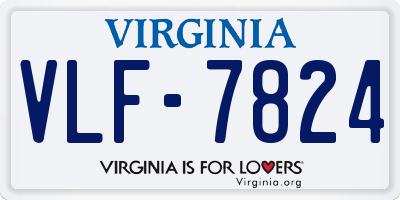VA license plate VLF7824