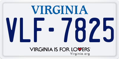 VA license plate VLF7825