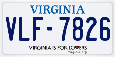 VA license plate VLF7826