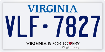 VA license plate VLF7827
