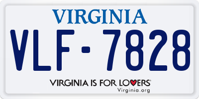 VA license plate VLF7828