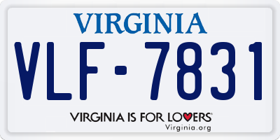 VA license plate VLF7831