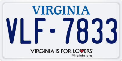VA license plate VLF7833