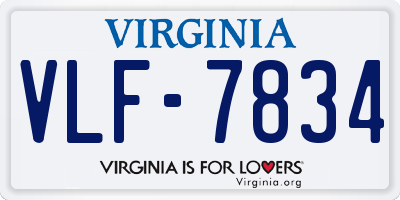 VA license plate VLF7834