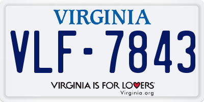 VA license plate VLF7843