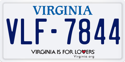 VA license plate VLF7844