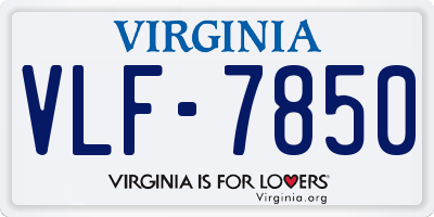VA license plate VLF7850