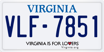 VA license plate VLF7851