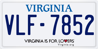 VA license plate VLF7852