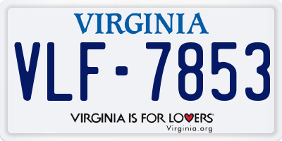 VA license plate VLF7853