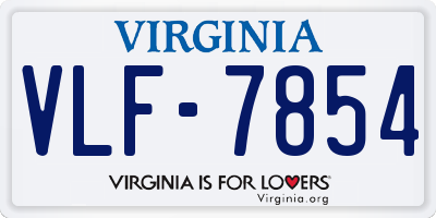 VA license plate VLF7854