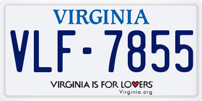 VA license plate VLF7855