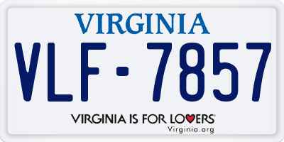 VA license plate VLF7857