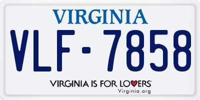 VA license plate VLF7858