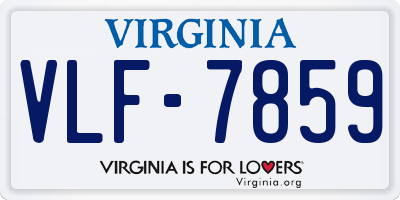 VA license plate VLF7859
