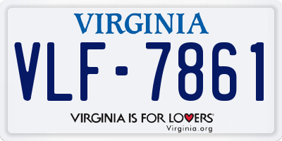 VA license plate VLF7861