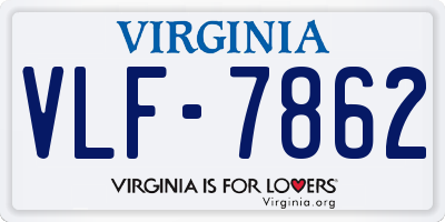 VA license plate VLF7862