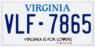 VA license plate VLF7865