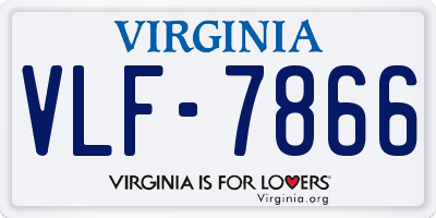 VA license plate VLF7866
