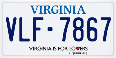 VA license plate VLF7867