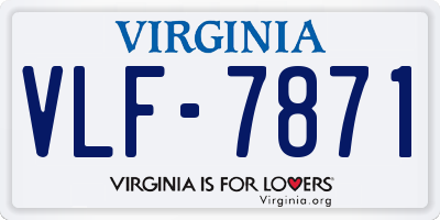 VA license plate VLF7871