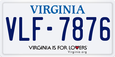 VA license plate VLF7876