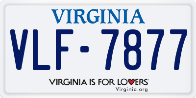 VA license plate VLF7877