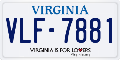 VA license plate VLF7881