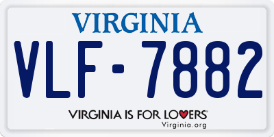 VA license plate VLF7882