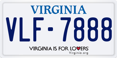 VA license plate VLF7888
