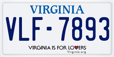 VA license plate VLF7893