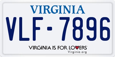 VA license plate VLF7896