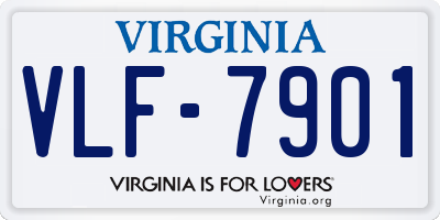 VA license plate VLF7901