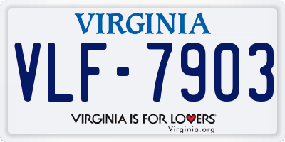 VA license plate VLF7903