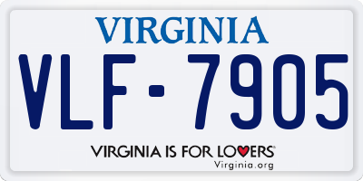 VA license plate VLF7905