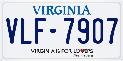 VA license plate VLF7907
