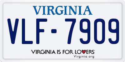 VA license plate VLF7909