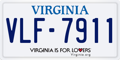 VA license plate VLF7911