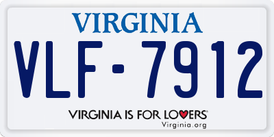 VA license plate VLF7912