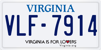 VA license plate VLF7914