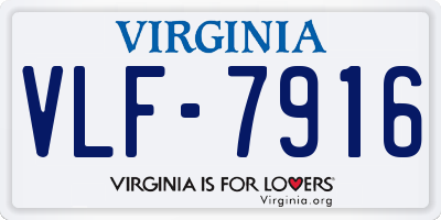 VA license plate VLF7916