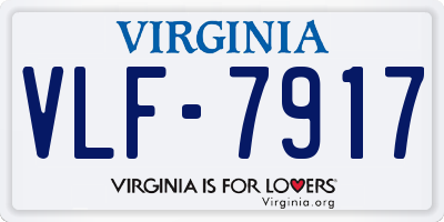 VA license plate VLF7917