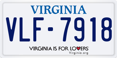 VA license plate VLF7918