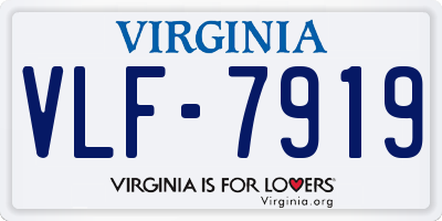 VA license plate VLF7919